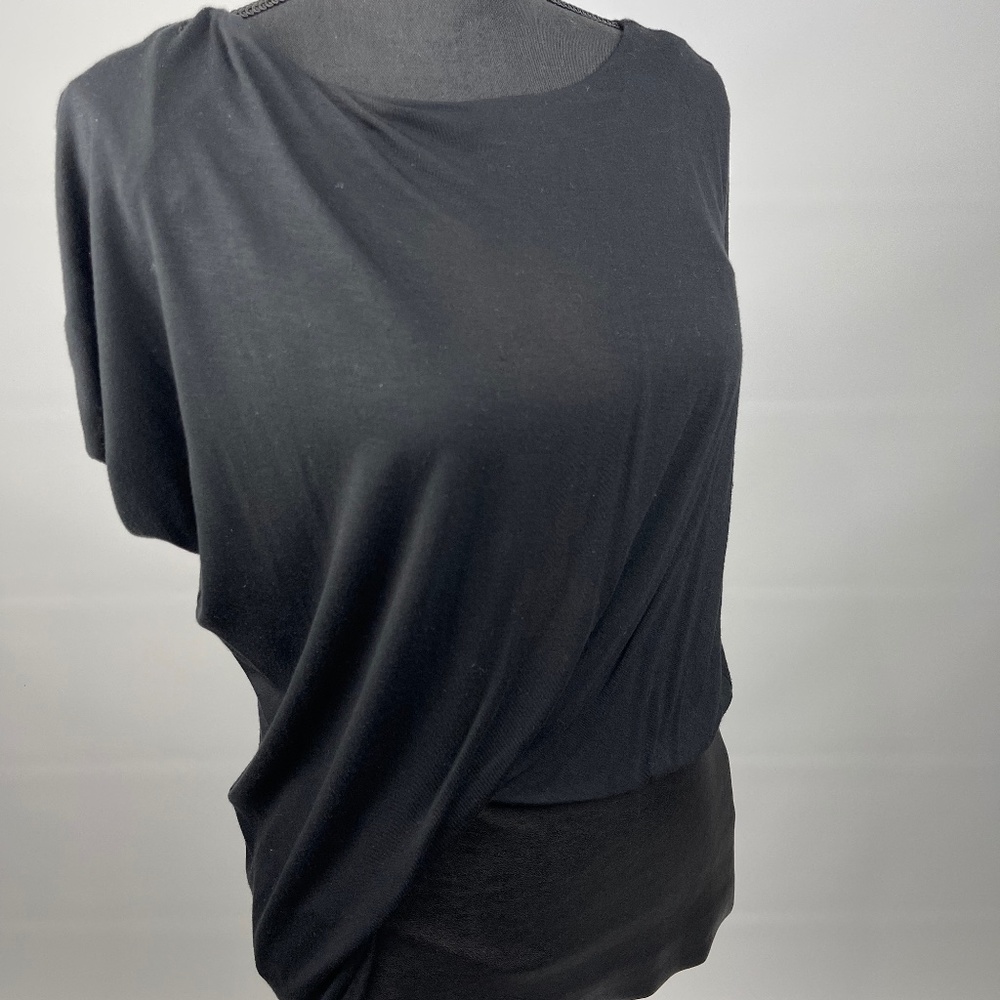 Bailey 44 - Black Short Sleeved Shirt W/ Genuine Leather Waistline
